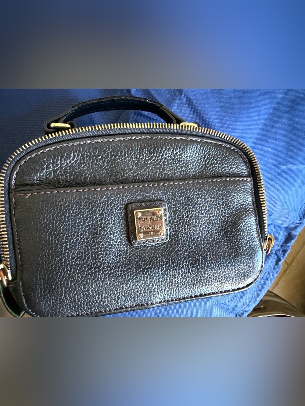 Dooney & Bourke Belvedere Black Leather Crossbody Bag with Gold Hardware - Picture 5 of 10